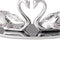 天鵝湖之戀 採用Swarovski元素 (銀色) Crystal Swans in Love with Heart Shape Figurine (Chrome) - Couple'S HK | 你的愛情保鮮平台