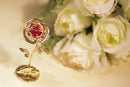 美女與野獸水晶玫瑰花 採用Swarovski元素 (金色) Beauty And The Beast Crystal Rose Figurine (Gold) - Couple'S HK | 你的愛情保鮮平台