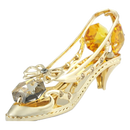 灰姑娘水晶高跟鞋 採用Swarovski元素 (金色) Crystal Cinderella Shoe High Heel Figurine Chrome Heart (Gold) - Couple'S HK | 你的愛情保鮮平台